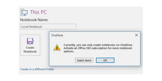 sidenotes missing from onenote for windows 10